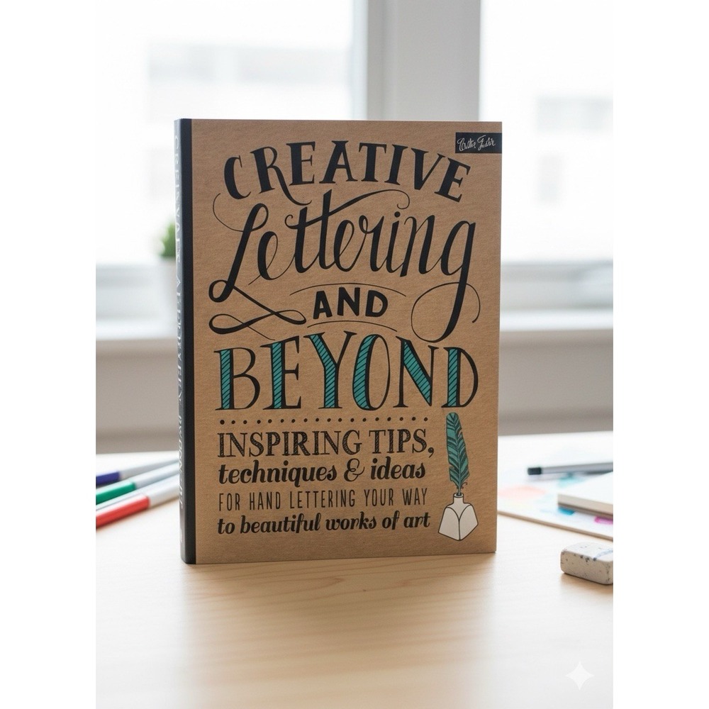 Creative Lettering and Beyond Book - Hand Lettering Calligraphy Chalk Art - EUC